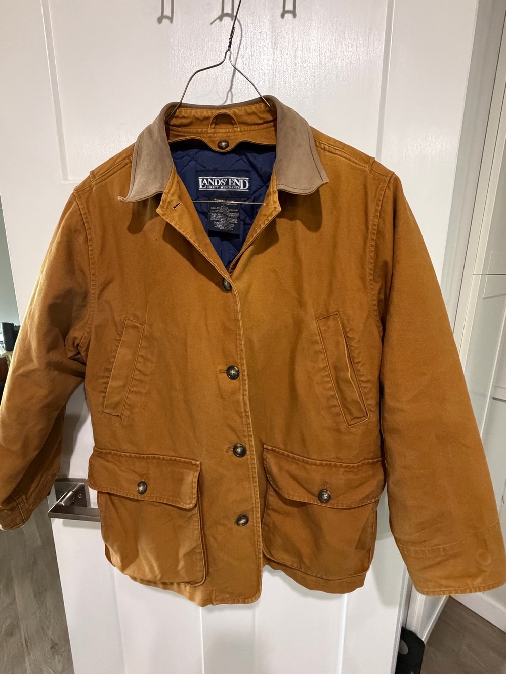 Lands' End Lined Caramel Brown Coat